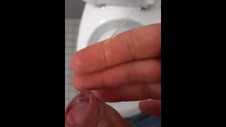 Edging Sperm at work toilet