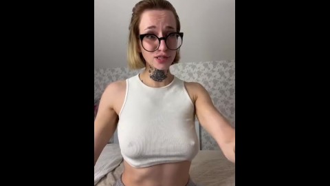 Blonde masturbates cock to her teacher