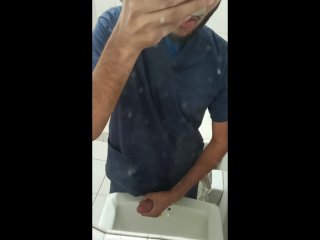 Nurse in hospital bathroom