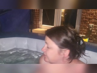 Fucking best friends wife after the hot tub party - almost got caught
