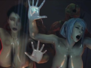 3d Animation Horror Story where Ugly Monsters Fucks Girls in Asses and Pussy, Hardcore Rough Sex