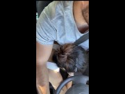 Preview 3 of Asian girl giving me a blowjob while driving, had to stop and fuck her