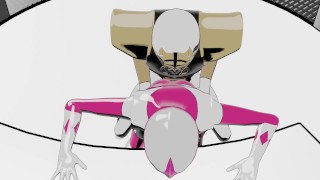 Pink Ranger es follada y facefucked por White Ranger