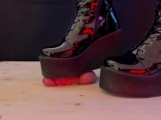 Preview 1 of PLATCRUSH Bootjob in Platform Knee Sexy Heels with TamyStarly - (Edited Version) - CBT, Ballbusting