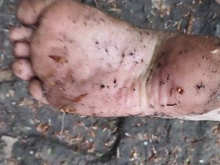 Dirty latina girl dirty feet outside foot porn