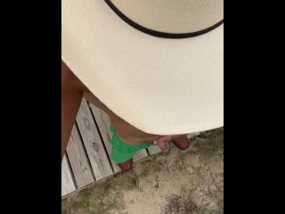 Asian Cowboy with Tiny Penis taking a Piss