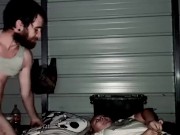 Preview 4 of Passionate couple sex outdoors in an open shed
