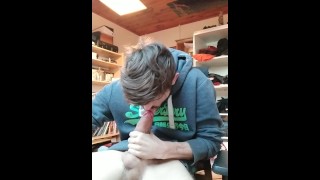 Young Student Licks His Cock