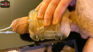 Intense Guy Orgasm while Fucking Fleshlight with Moans and Dirty Talk until Huge Cumshot - 4K