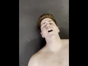 Preview 3 of Ginger jock strokes his cock on the gym floor