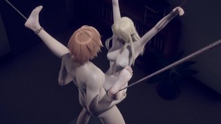 Hentai Uncensored - Elf Girl in a threesome