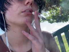 Transboy smokes after school