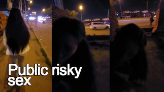 Thumbnail Public sex. She sucks my cock on street. Anal on terrace of building. Part 1-2