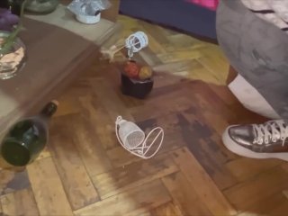 Mia giantess BBW gets mad at her tiny for messing up the house (foot crush, buttcrush)
