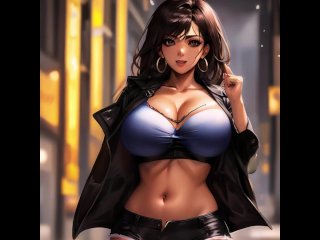 police woman, solo female, hentai, homemade