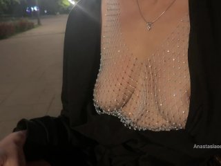 Street Pick Up of Shameless Slut. Stranger_Knead Her Boobs_Right in_Public Park.