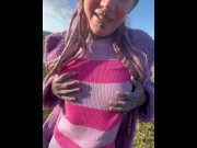 Preview 1 of Onlyfans tattoo girl Anuskatzz has outdoor sex at a puplic place and gets a big cumshot in her face