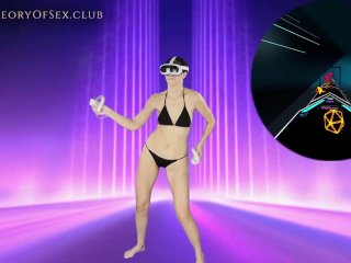 interactive fitness, small tits, vr workouts, cardio workout
