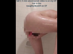 Slut milf masturbates in shower cums all over the place big mess