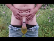 Preview 4 of Pissing in condom in country (pee balloon)