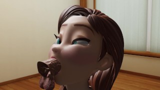 3D Anna from frozen blowjob (no sound)