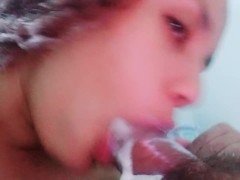 love looking at the camera see the damage my mouth does on a dick releasing cum inside [creampie]😋