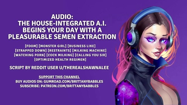 Watch Bondage Video:Audio: The house-integrated A.I. begins your day with a pleasurable semen extraction