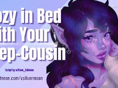 Cozy in bed with your Step-Cousin [3Dio] [ASMR Roleplay] [Gentle Femdom]