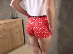 Hot Teen Asian Teasing Visible Panty Line In Very Tight Shorts