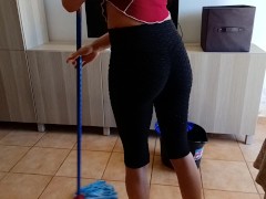 She likes to clean the floor with my piss and she makes me piss in her cleaner