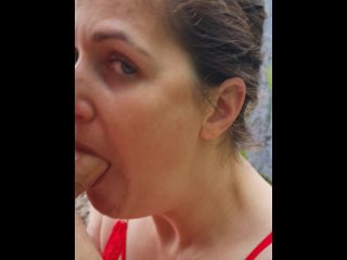 mature mom, blowjob, vertical video, mature