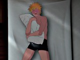 Naruto has an erotic dream and ends up rubbing his dick on the pillow YAOI