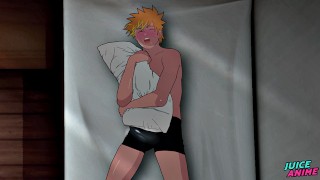 Naruto Has An Erotic Dream In Which He Rubs His Dick On The Pillow YAOI