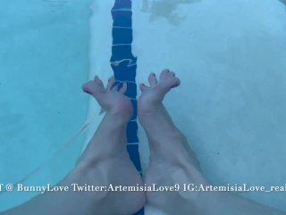 feet fetish, pov, verified models, swimming pool