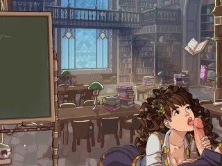 Hogwarts Magic Lessons [ HARRY POTTER SEX Game ] Hermelien Pijpbeurt Na De Lessen