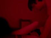 Preview 1 of Teen couple passionately fuck in romantic red lights