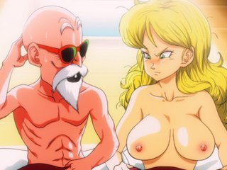 dragon ball z hentai, pervert old man, old young, super hot blonde
