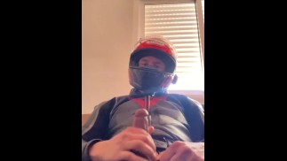 Jerking off in my biker gear