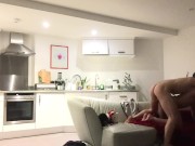 Preview 5 of RISKY FUCK ON SOFA WITH 8" COCK WHILE PARENTS ASLEEP