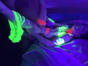 Preview 6 of Glow Party! Bukkake Gangbang for cum-hungry slut Vanessa Cliff