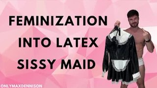 Feminisatie in latex sissy meid