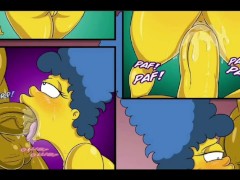 The Simpsons - Marge Erotic Fantasies - 2 Big Cocks In Both Holes DP Anal - Cheating Wife
