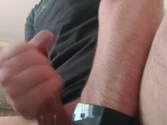 Releasing some pressure. Fast orgasm pierced dick solo