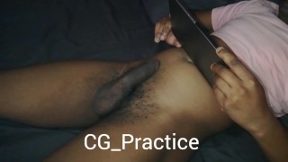 Dick Strokes While Watching Porn When She Left Me Alone