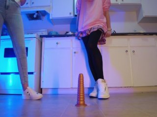 StepMom Helps Her Femboy Slave Fucks withGiant Dildo