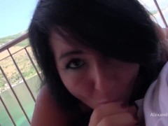 Public sex on the meadow with a stranger! Ass and pussy creampie and facial cumshot