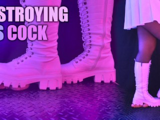 White Snow Boots Cock Crush Dans 3 POV - CBT, Bootjob, Piétinement