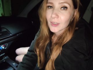 teen, blowjob in the car, cum in mouth, russian babe
