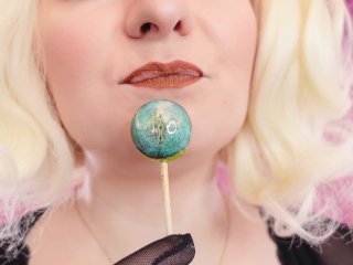 ASMR Video:Lipstick, Mesh_Gloves and Lollipop (Arya Grander)