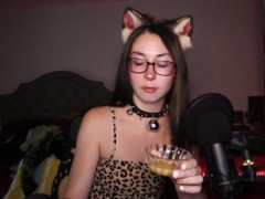 Kitty Seductively Eats Fishdicks